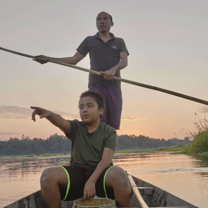 two people in boat